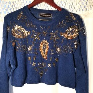 Holiday crop sweater